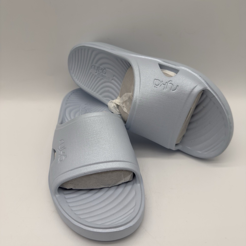 Ryka Soothe‎ Slide Womens Sandals Light Blue Pearl Women's Size 8M
